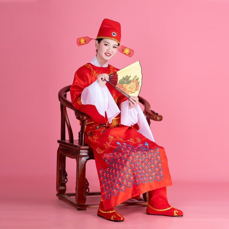 女驸马儿童状元服演出服装古装黄梅戏戏曲京剧男女舞台戏服状元郎