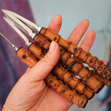 纯手工精品天然竹根文玩普洱茶刀茶针制作天然竹鞭茶道用品-阿里巴巴