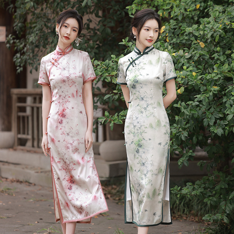 民国旗袍女夏季新款2023高级感复古日常年轻款少女改良小清新优雅