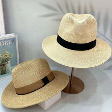 绅士草帽女款夏季出游海边防晒遮阳帽子气质时尚太阳帽礼帽