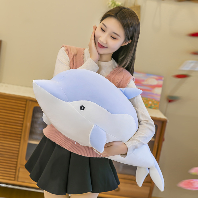 Cross-Border Plush Toy Marine Animal Dolphin Sleeping Doll Pillow Children Doll Ragdoll Foreign Trade Gift Female