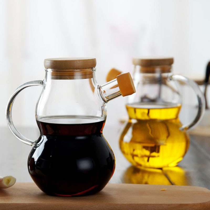 葫芦形状透明玻璃厨房家用倒油壶麻油瓶厨房用品餐饮调味罐香油瓶