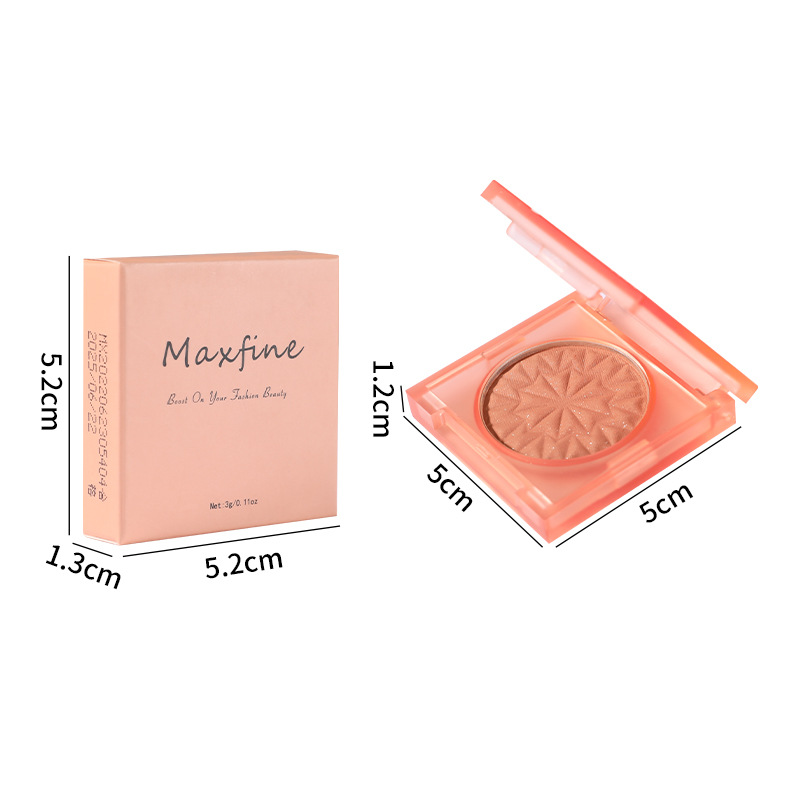 Cross-Border Makeup Maxfine Mood Mi Yi Gao Guang Blush Suit Wholesale Monochrome Logo-Free Powder Long-Lasting Natural