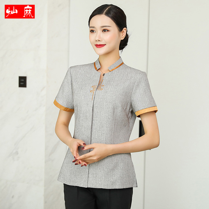 保洁服短袖女上衣酒店客房保洁工作服夏装物业售楼部清洁阿姨工衣