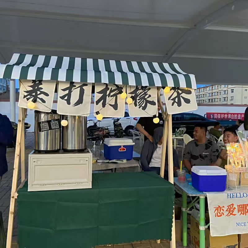 摆摊架子夜市网红展示架集市木质活动棚架移动车棚市集摊位户外架