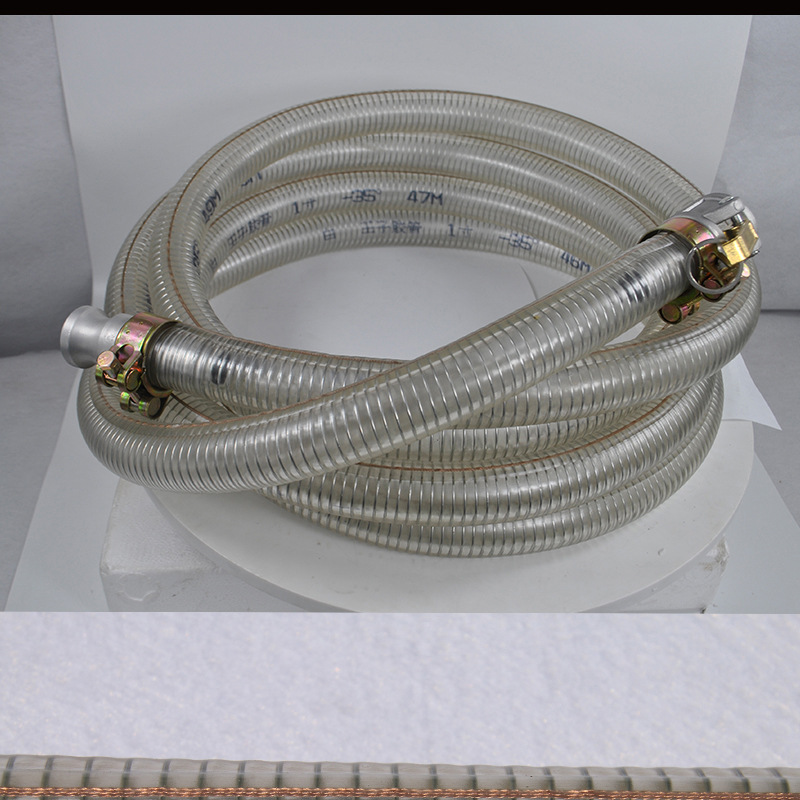 3寸耐寒耐油酸钢丝编织透明卸油管油罐车卸油冬季防静电钢丝软管