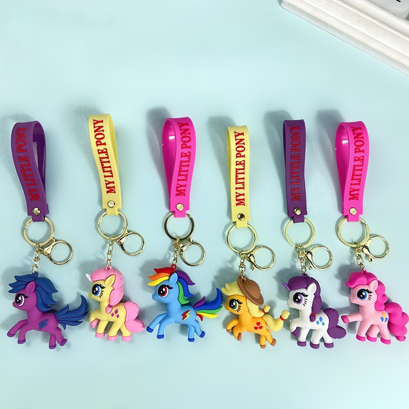 Creative Cartoon My Little Pony Keychain Cute Colorful Horse Unicorn Key Chain Men and Women Handbag Pendant Small Gift