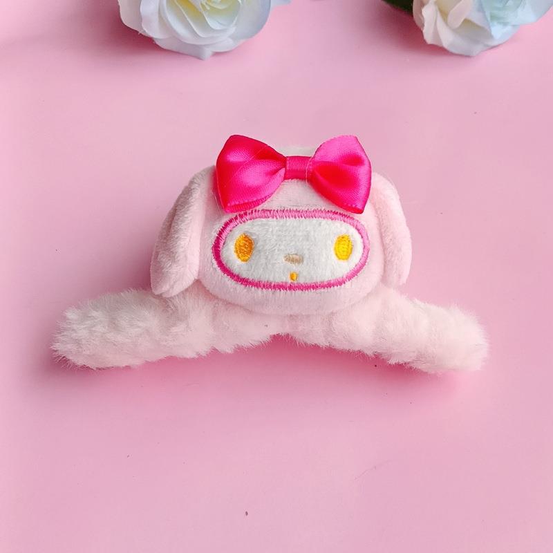 Plush Cartoon Doll Sanrio Hair Accessories Cinnamoroll Babycinnamoroll Grip Wholesale Back Head Clip Winter Plush Barrettes