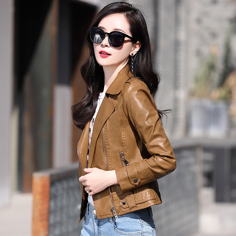 2021春季新款皮衣女士短款韩版修身显瘦皮夹克小外套上衣ins潮流