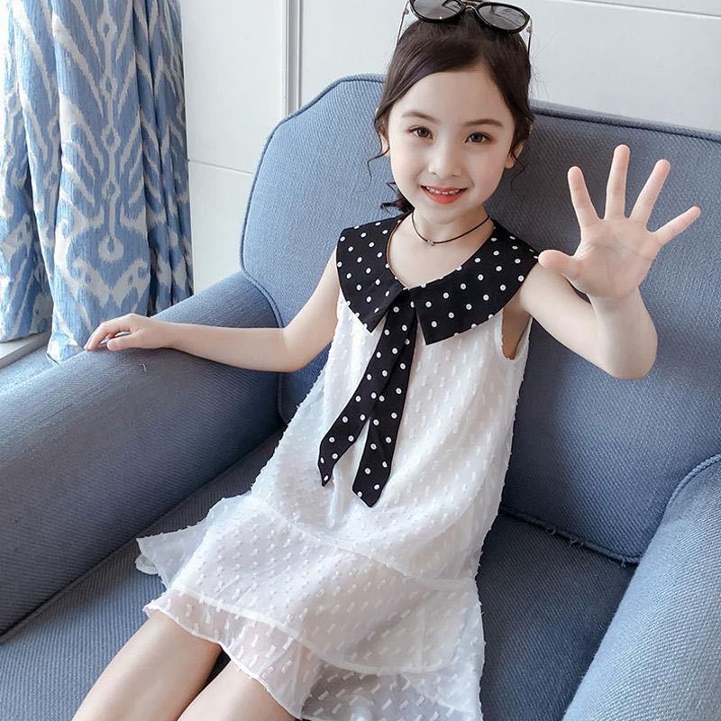 女童2020新款夏装连衣裙小女孩雪纺夏季5洋气6儿童装7公主裙子8岁