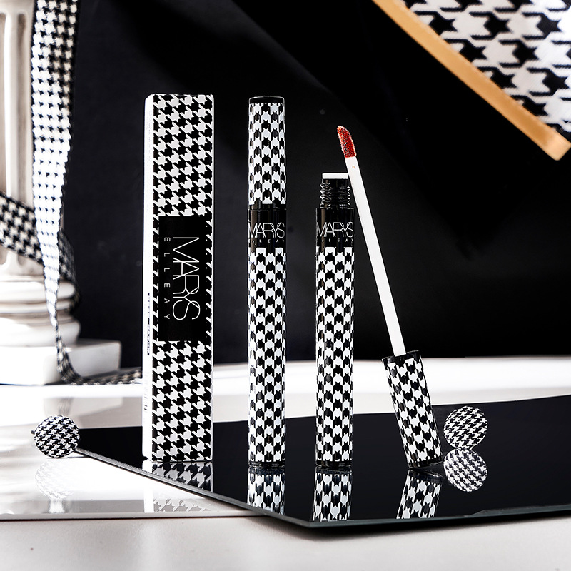 marys elleay玛丽伊丽镜面水光千鸟格爆款唇釉系奶橘色显白学生党