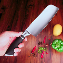 日式女士刀家用轻巧小厨刀不锈钢锋利切片刀马蹄柄厨师专用切片刀