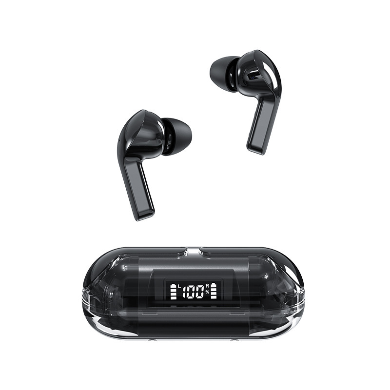 Hot Transparent Case Bluetooth Headset Tm20 in-Ear Bluetooth Headset with Handle with Digital Display Sports Bluetooth Headset
