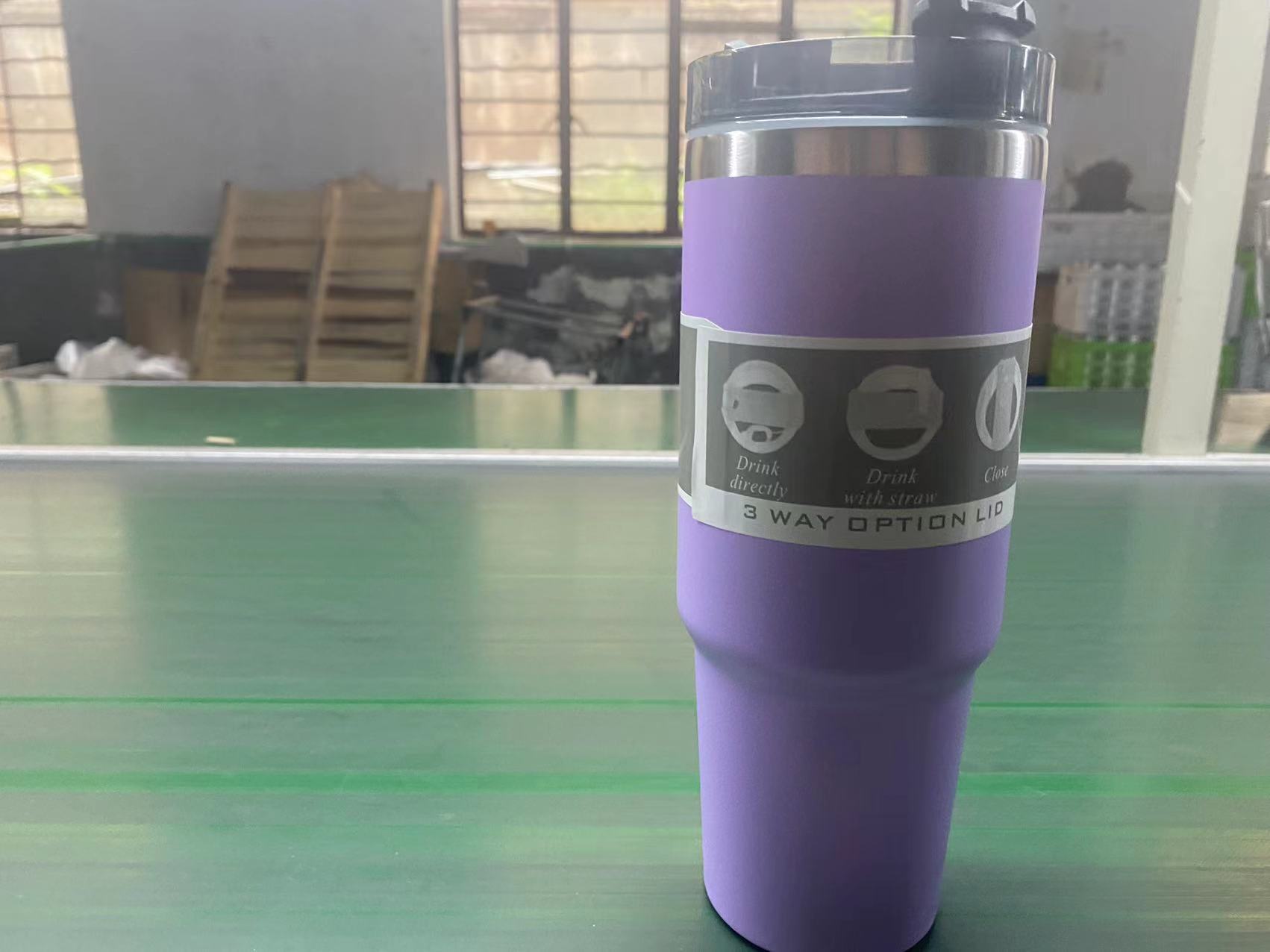 Southeast Asia Thread Large Ice Cup Cup Stainless Steel Vacuum Cup Vacuum Cup Cup with Straw Outdoor Car Coffee Cup