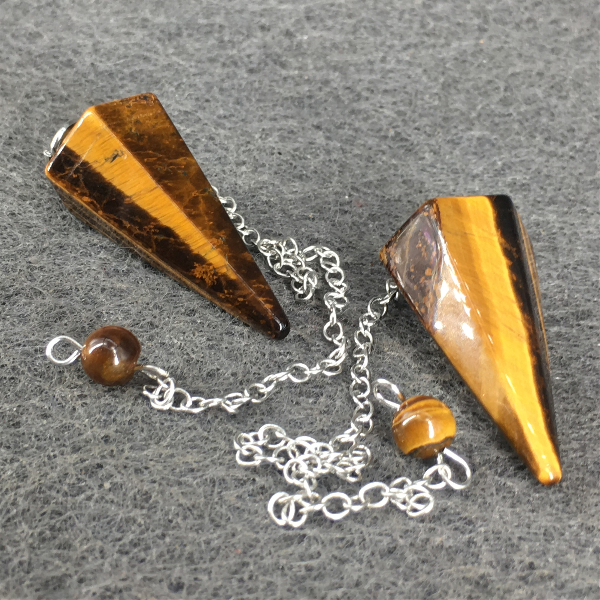 5cm黄虎眼灵摆吊坠收藏工艺品礼物