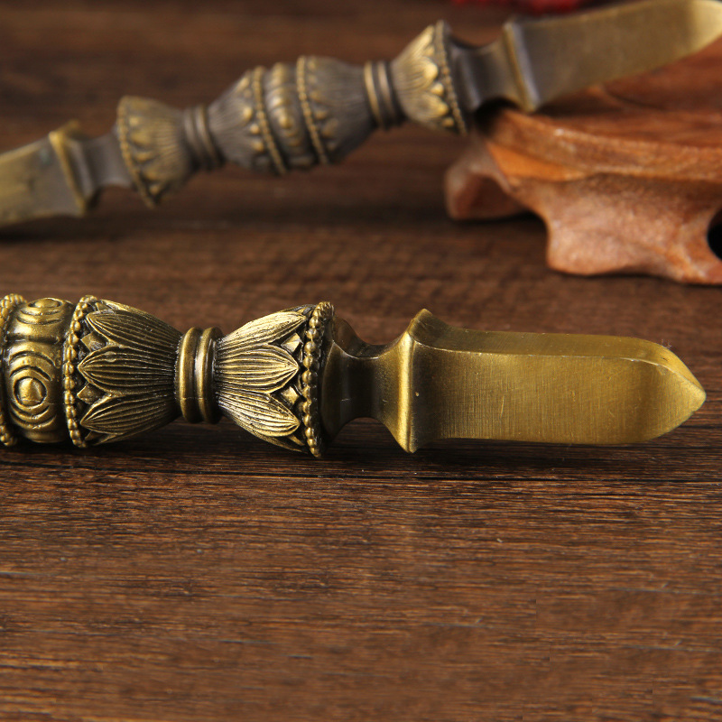 唐密真言宗独股杵 合金金刚杵降魔杵法器宝杵 一字杵大号