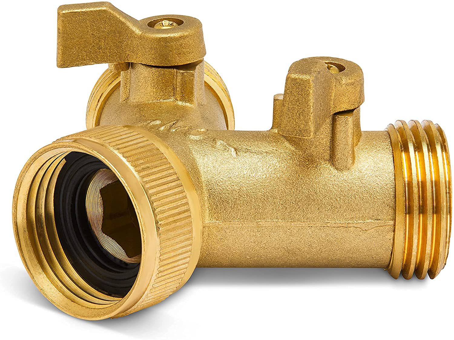 美式黄铜软管分流器 花园水管3/4螺纹接口 y型分水 亚马逊热销款