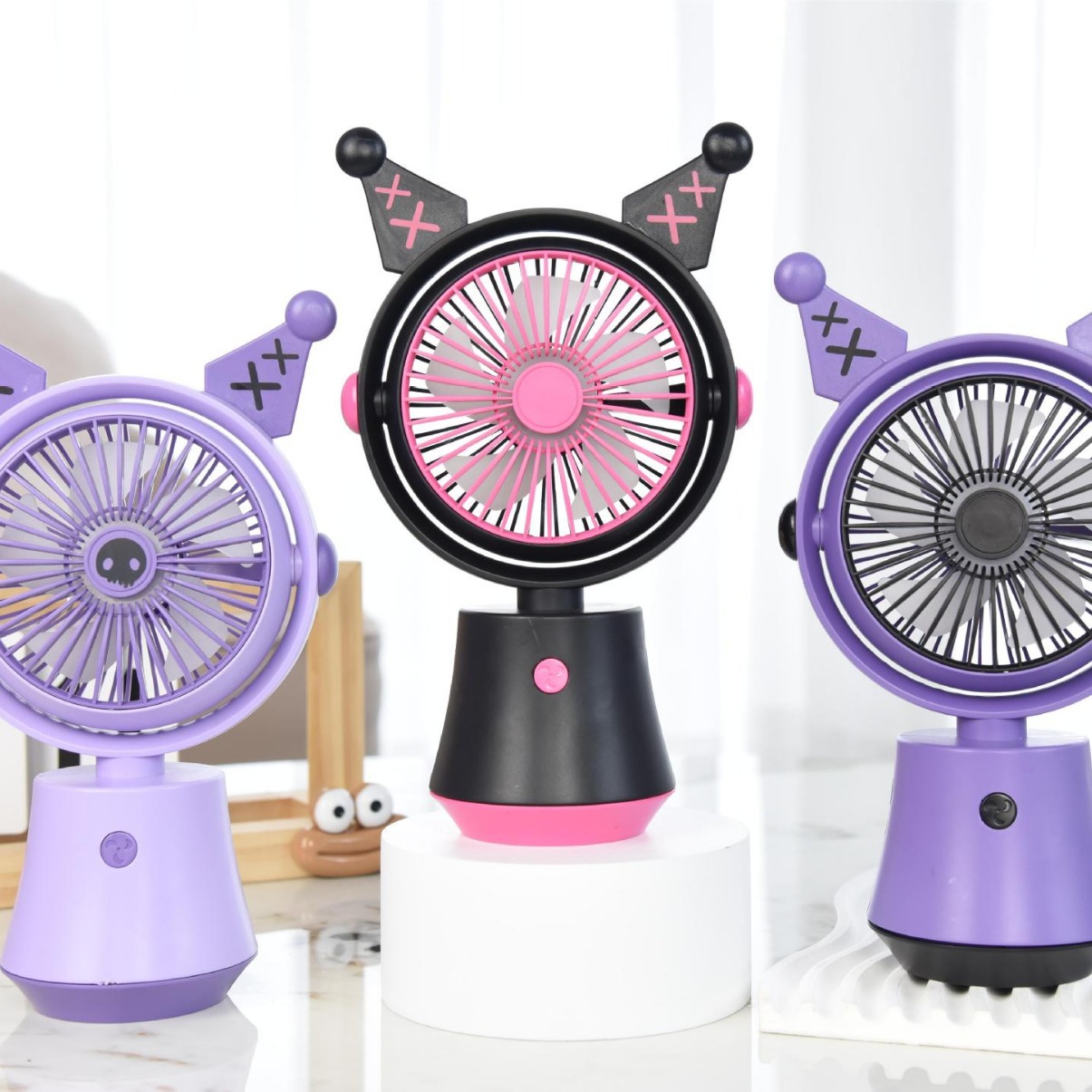 创意卡通造型台式风扇usb学生桌面夏季随身便携迷你电风扇3档式