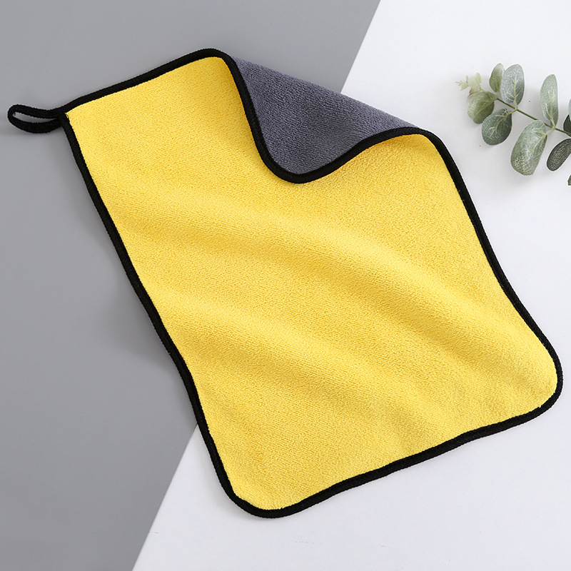 Coral Fleece Thickened Absorbent Car Towel Car Wash Towel Cleaning Supplies Towel Two-Color Double-Sided Car Towel Logo Towel