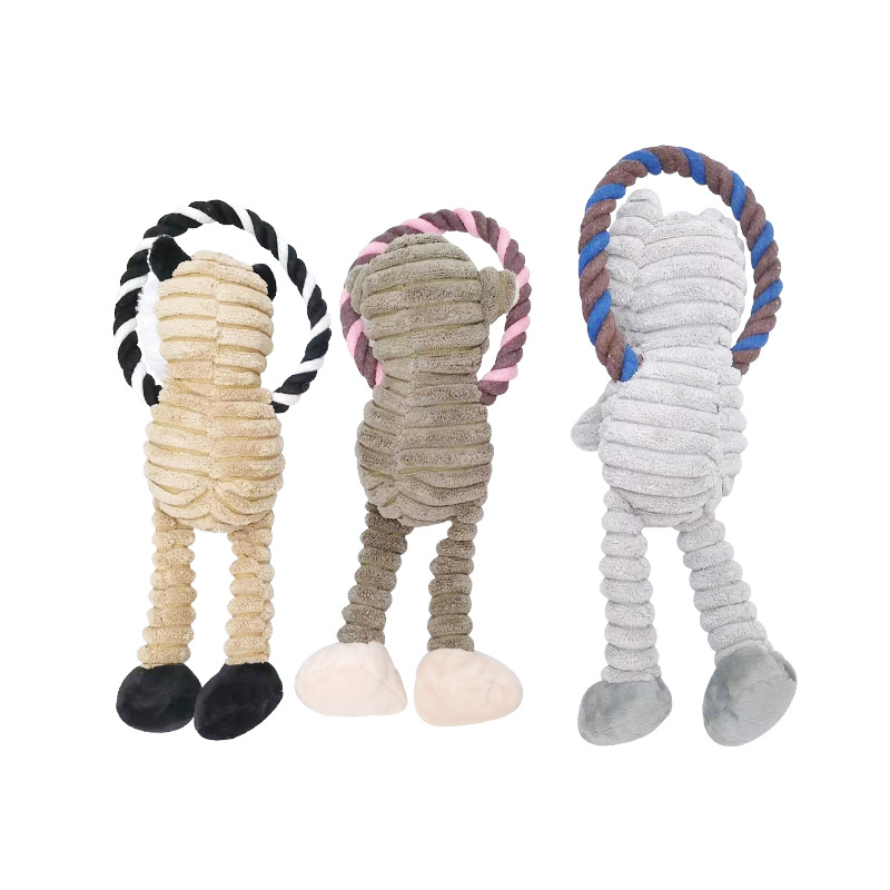 Pet Toy Bite String Monkey Pug-Dog Plush Toy Dog Sound Cleaning Dog Cotton String Supplies in Stock