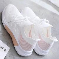2023 Spring White Women's Shoes New Breathable Sports Mesh Shoes All-Matching Hollow Flying Woven Shoes One Piece Dropshipping