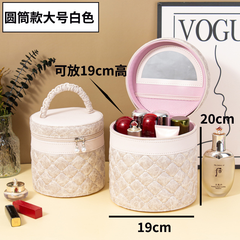 Factory Direct Sales Light Luxury Portable Bucket Bag Large Capacity Cosmetic Case Storage Box Hand Gift Wedding Portable Home