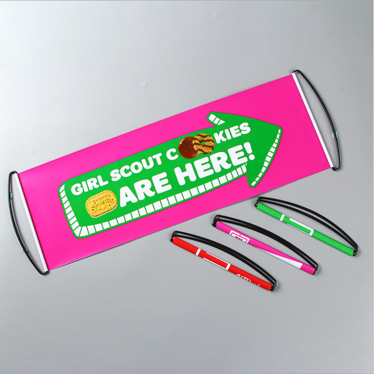 拉拉旗厂家定制自动收缩手拉旗pet啦啦旗赛事广告旗选举手拉横幅