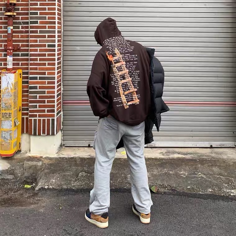 travis scott专辑限定款梯子发泡连帽衫高街休闲ins网红同款卫衣