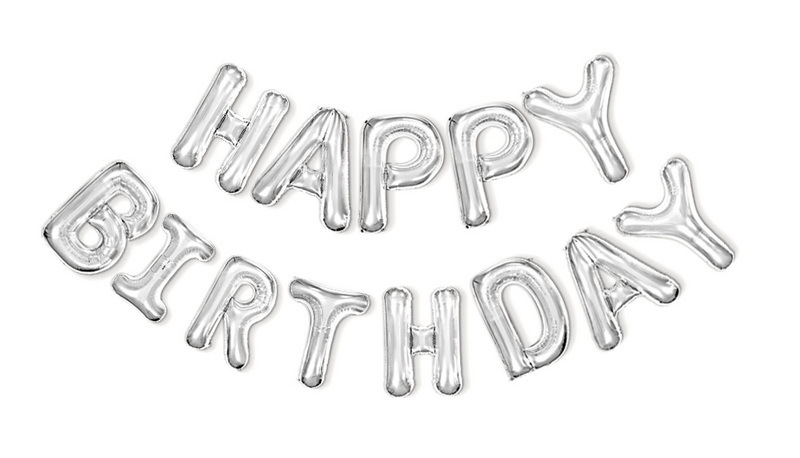 16-Inch 32-Inch Letter Aluminum Balloon Happy Birthday Balloon Set Happy Birthday Party Decoration