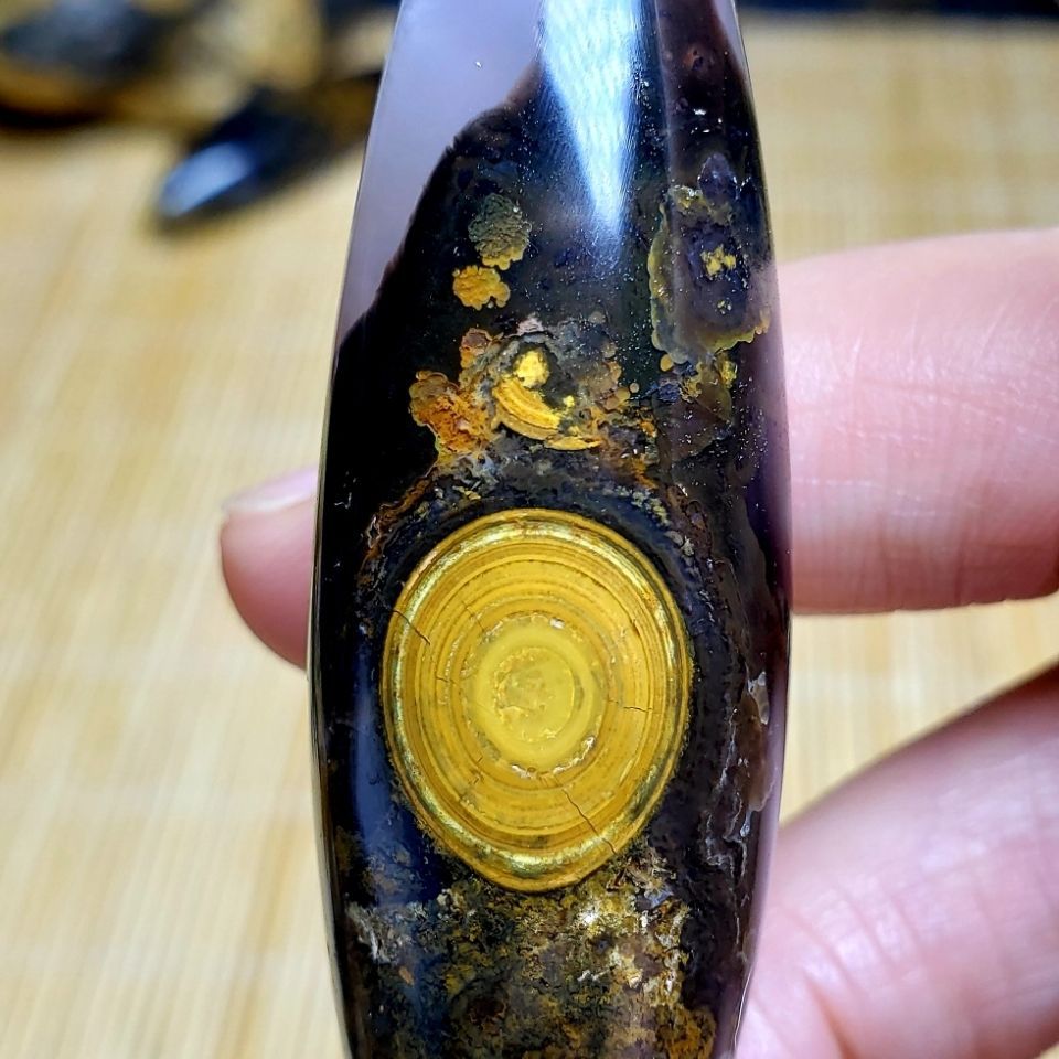 蒙天珠四子王旗钱币石九眼石页岩项链吊坠挂件玛瑙玉髓