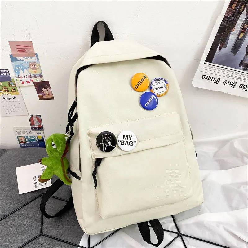 Backpack Men's Simplicity Large Capacity Travel Backpack Casual Japanese Junior High School Student High School and College Student Schoolbag Student