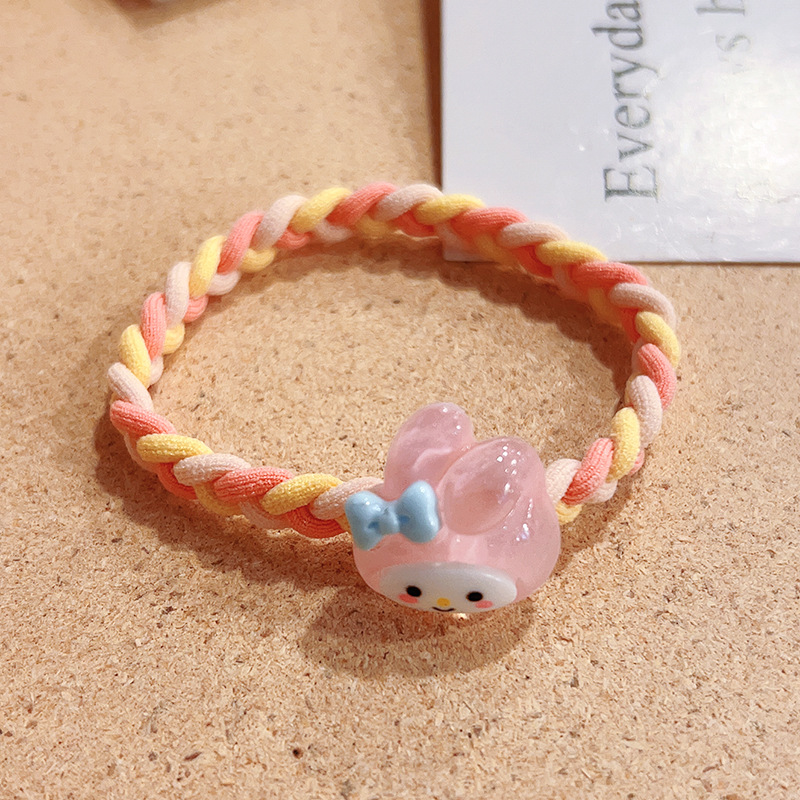 New Cute Sanrio Head Rope Rubber Band Ins Woven High Elasticity Hair Ring Hair Rope Mori Style New Ponytail Hair-Binding