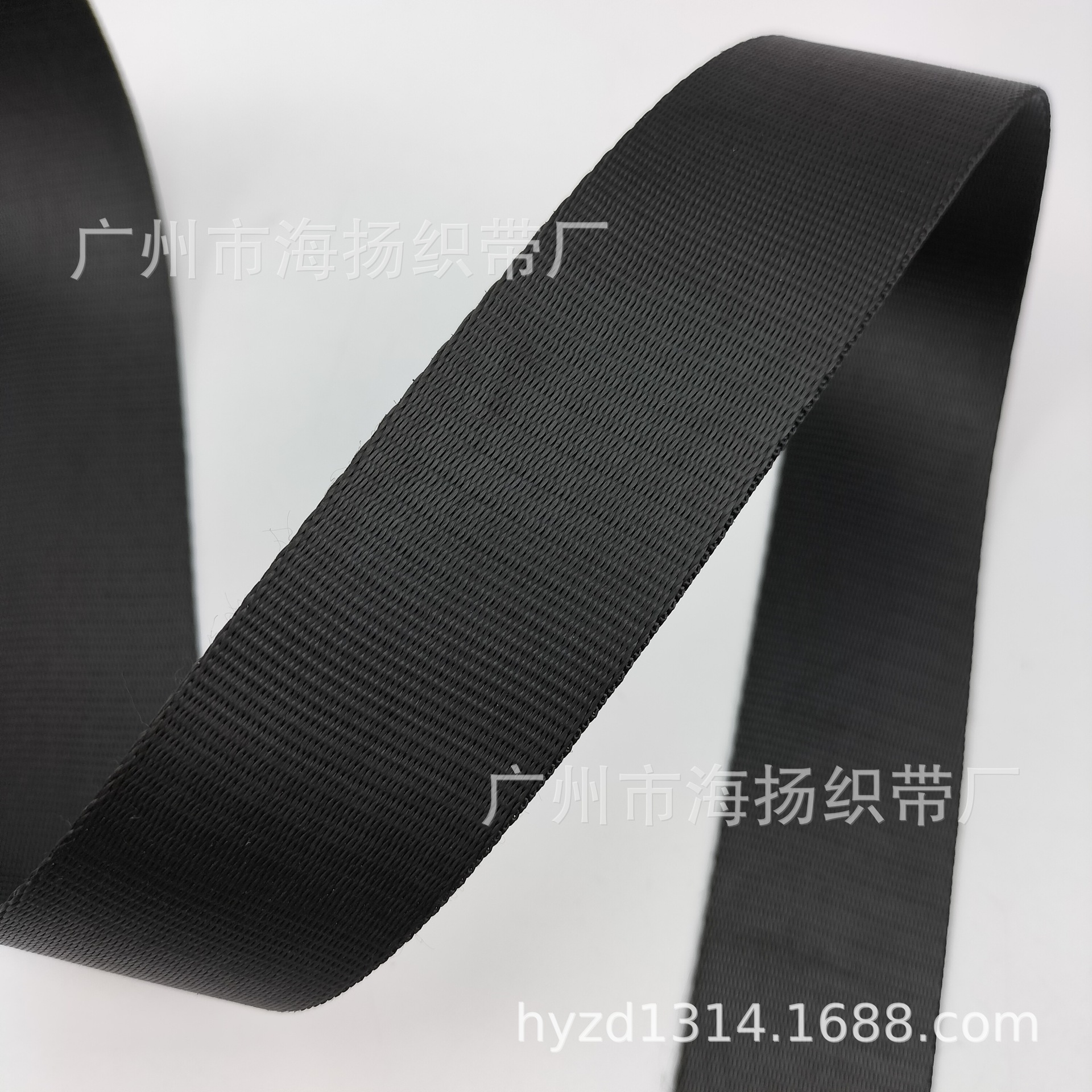 38mm加密平纹仿尼龙织带黑色1.4mm厚加厚密纹织带锦纶材质3.8厘米