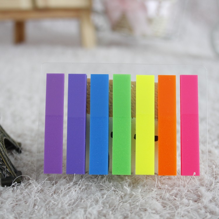 厂家直销批发彩色荧光n次胶便利贴 透明时尚潮流pet现货便签本