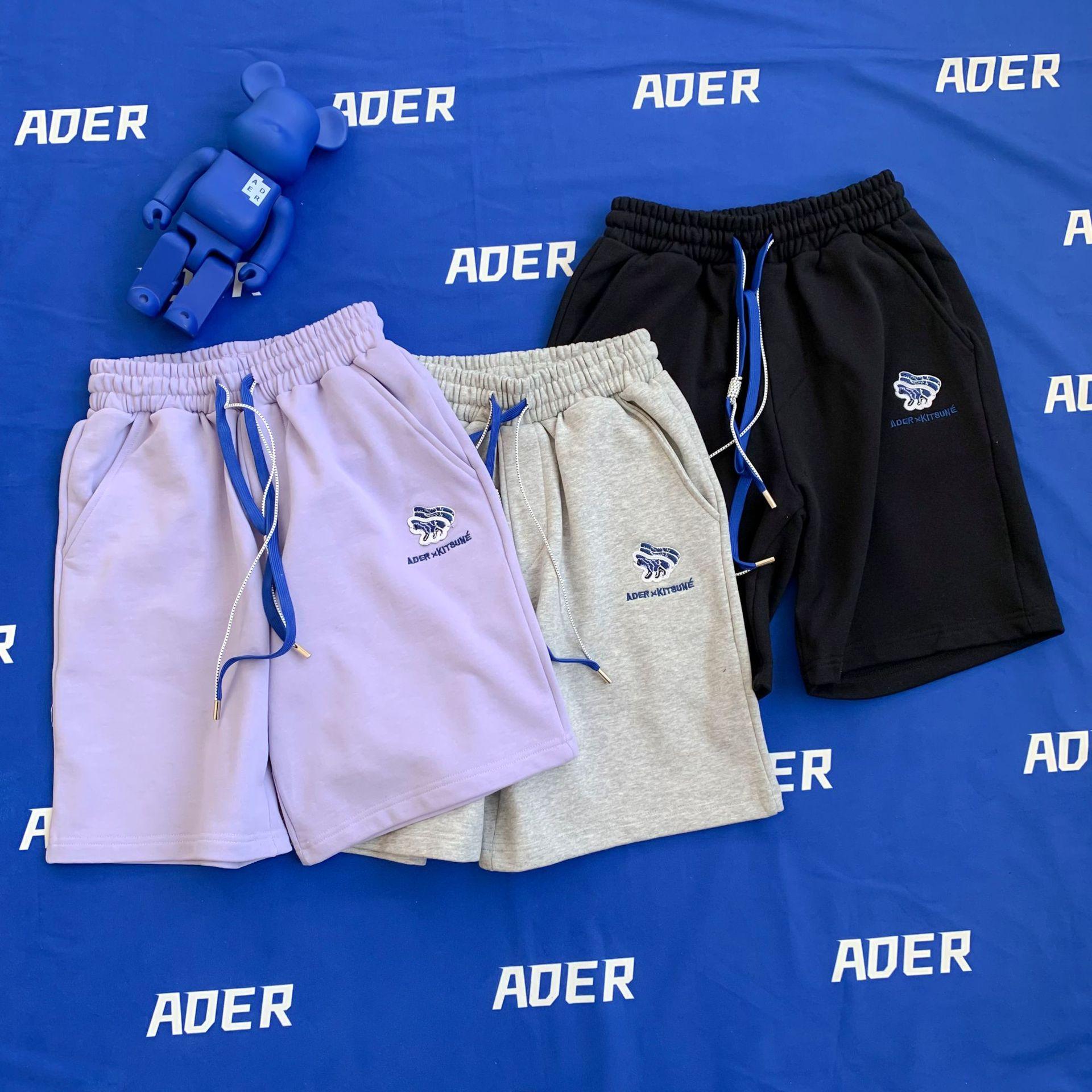 ader夏季新品小众潮牌三只狐狸联名款短裤宽松休闲情侣款五分裤