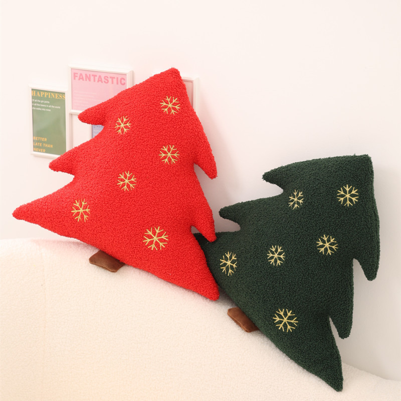 Ins Christmas Festival Decorative Cushion Christmas Tree Doll Living Room Sofa Cushion Bed Pillow Red Pillow Cover