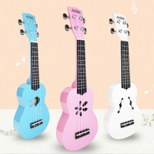 尤克里里ukulele木质可弹奏乐器小吉他21寸椴木彩色工厂跨境