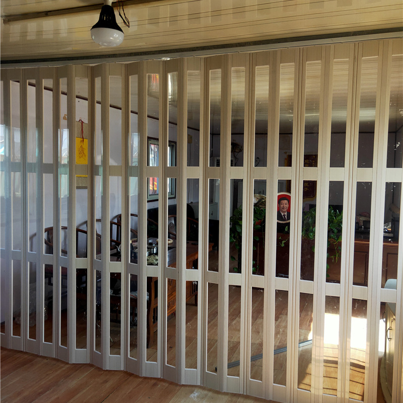 pvc折叠门推拉门免打孔衣帽间塑料简易移开放式厨房临时门