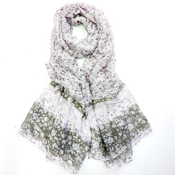 小碎花拼接女士梭织围巾涤纶巴厘纱丝网印花披肩德清雅知工厂外贸