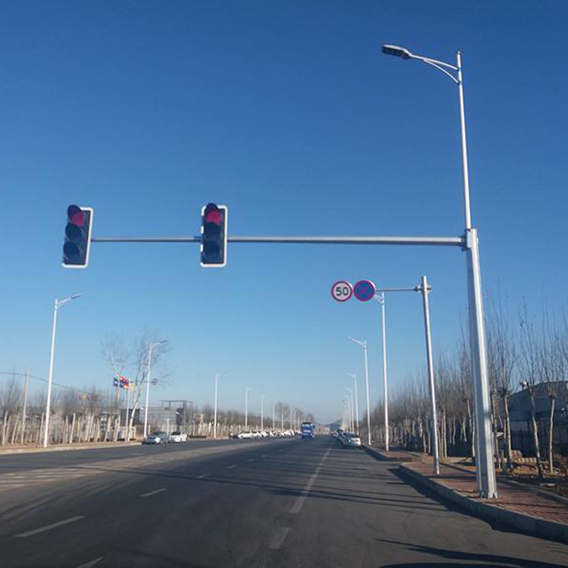定制led交通信号灯杆十字路口人行道红绿灯交通信号灯