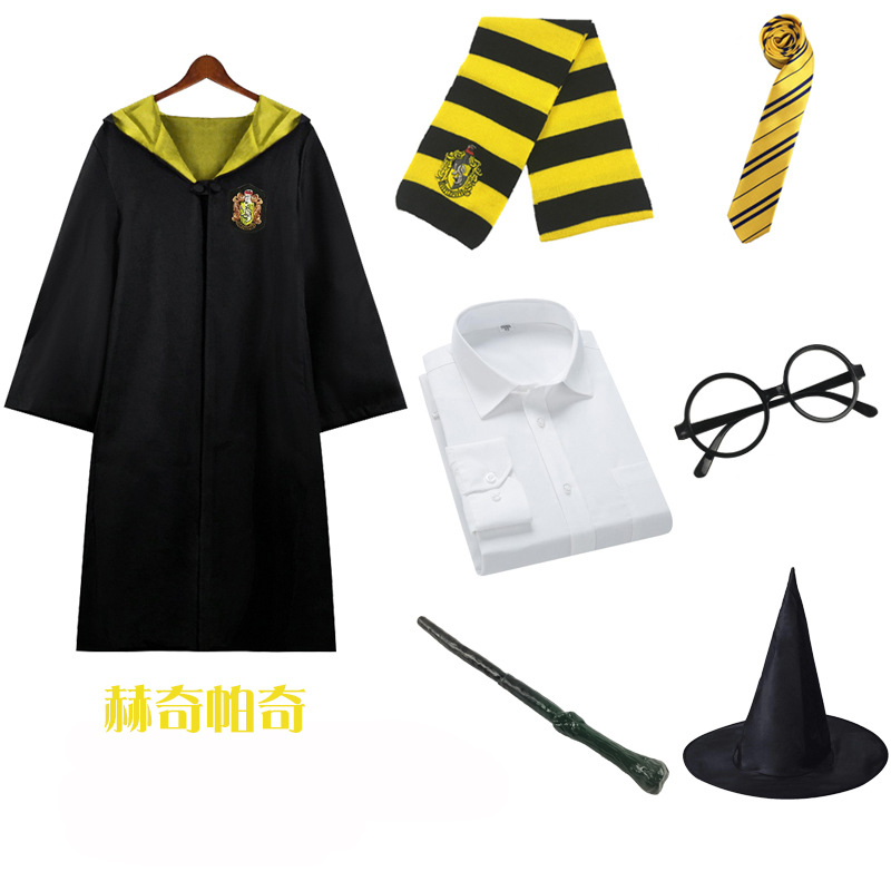 Harry Potter Magic Robe Peripheral Cos Clothing Slytherin School Uniform Halloween Clothes Performance Costume Suit