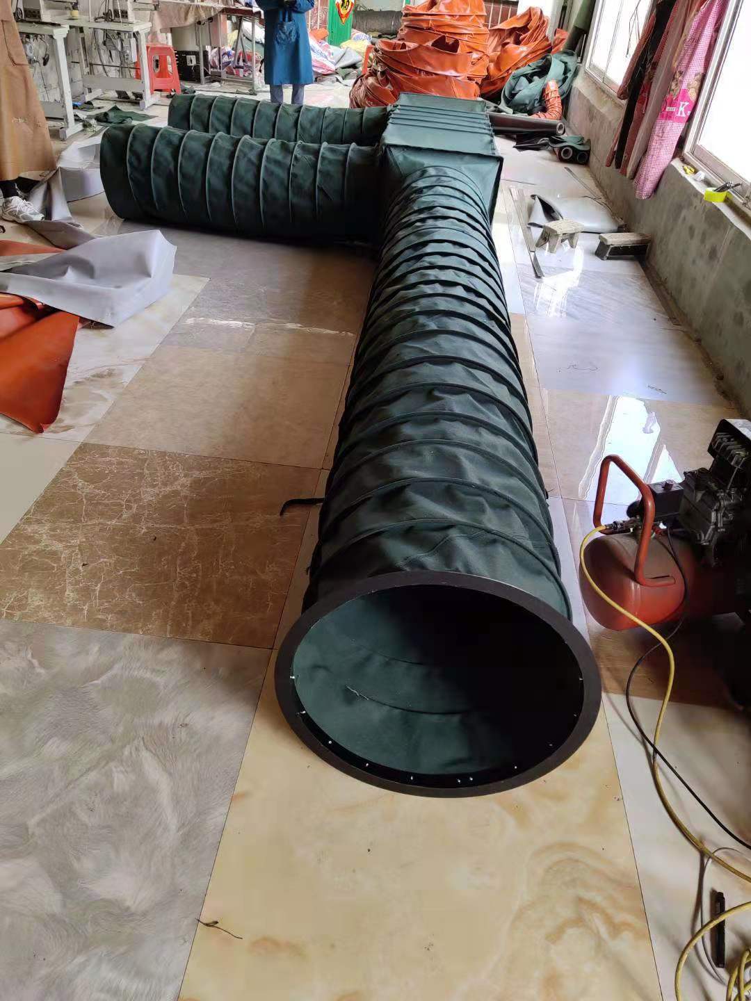 风管帆布软连接圆形伸缩高温排烟管帆布伸缩袋硅胶耐温软风筒