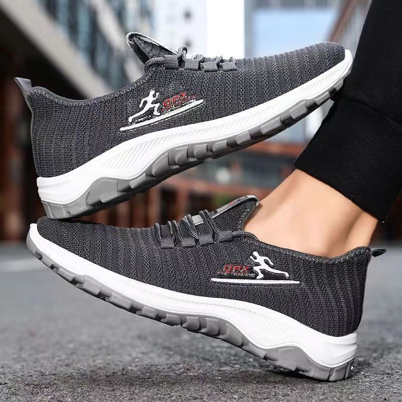 One Piece Dropshipping Men's Casual Running Shoes Korean Trendy Sneakers Lightweight Breathable Lace up Running Shoes Wholesale