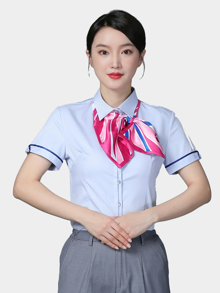 中国电信工作服女短袖衬衫工装套制服营业厅员工长袖衬衣女士夏季