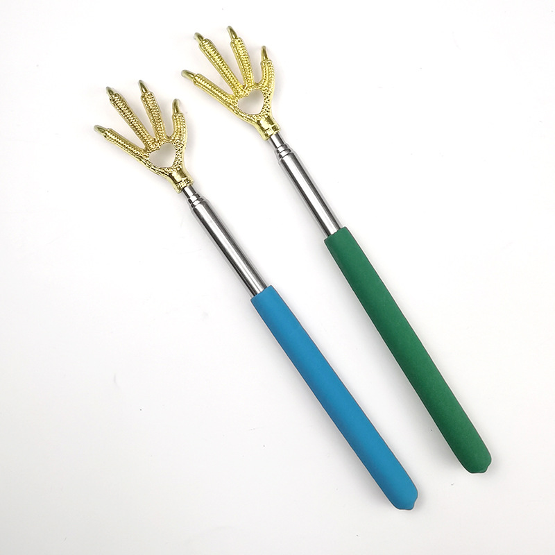 不锈钢伸缩鹰爪不求人痒痒挠金属孝子手抓痒耙4爪挠背工具解痒器