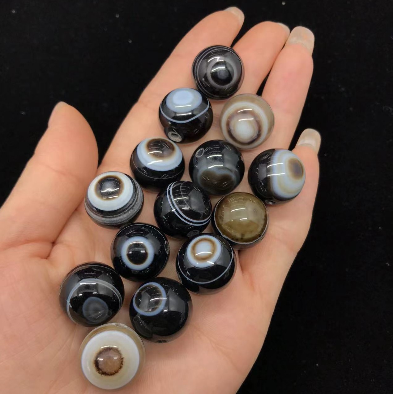 缠丝光面带眼条纹玛瑙圆珠散珠 饰品配件-阿里巴巴