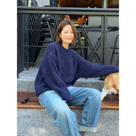 【网红爆款】羊驼绒软糯毛衣2025冬新款韩版极简长袖针织衫M9253