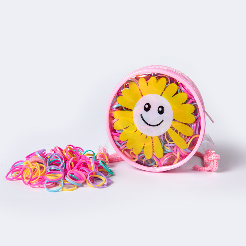 Cute Daisy Small Sling Packaging Strong Pull Constantly Thickened Small Rubber Band Children's Disposable Hair Bands and Black Rubber Bands