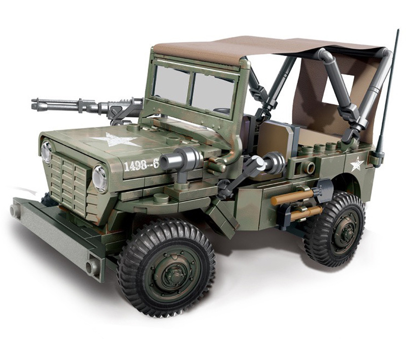 【一件代发】翔竣xj931-932半履带装甲车军事模型拼装积木玩具