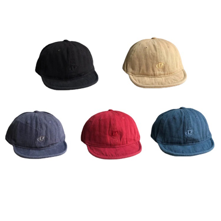 japanese style women‘s spring and autumn short brim solid color light board patch baseball cap outdoor fashion men‘s travel couple sun-poof peaked cap